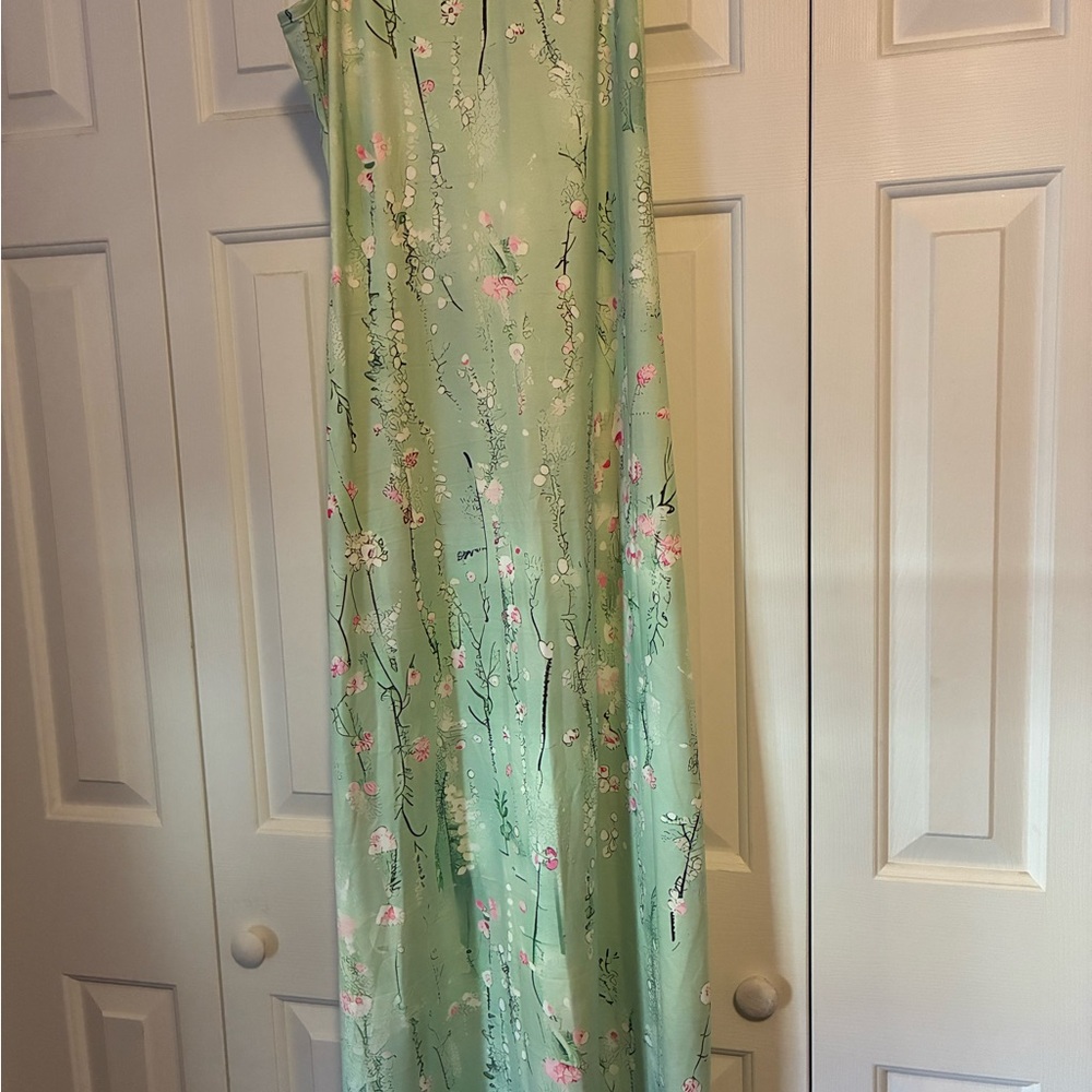 SHEIN Mint Floral Maxi Dress